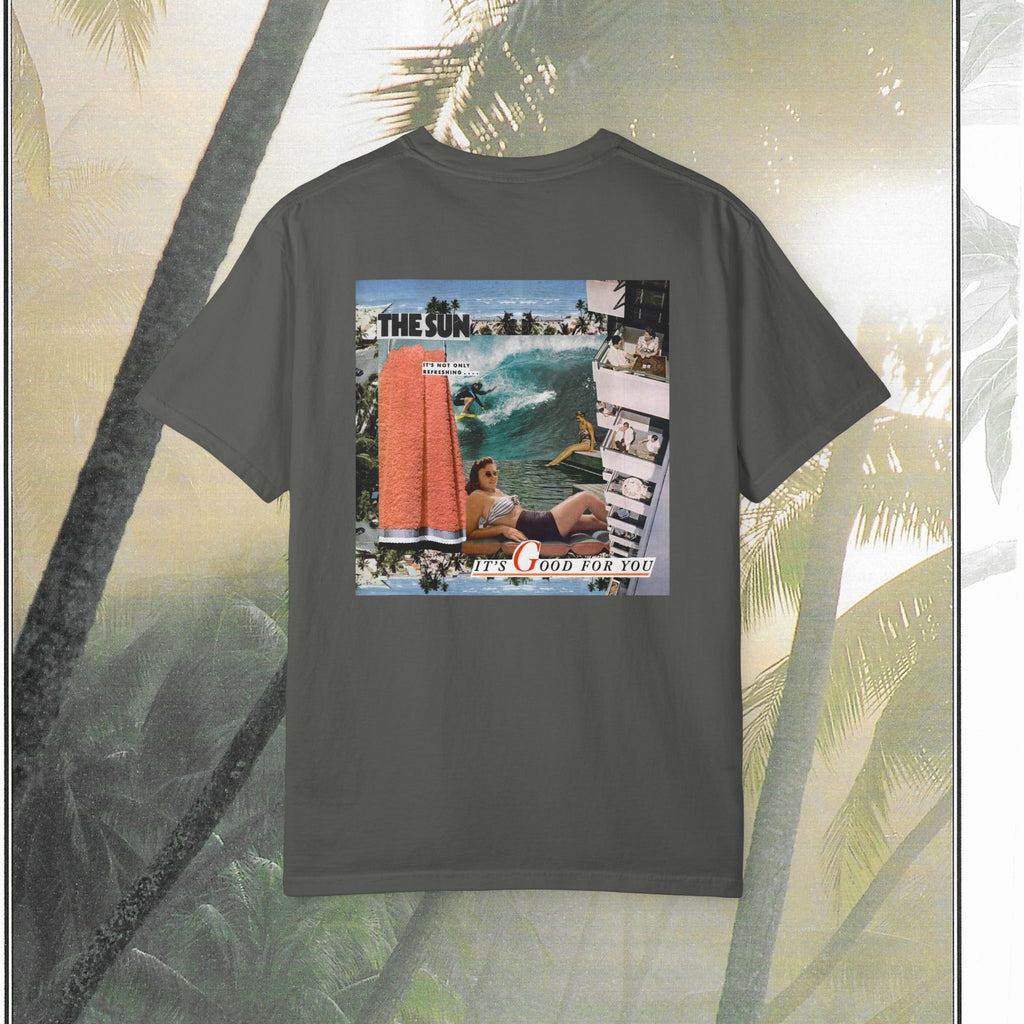 Vintage Surf Collage T-Shirt — 'Good for You' Graphic Tee