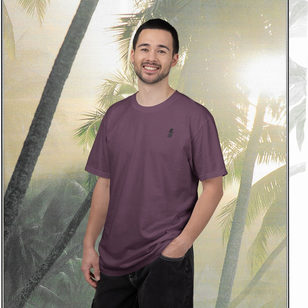 Tropical Vintage Palm Print Tee with Floral Accents