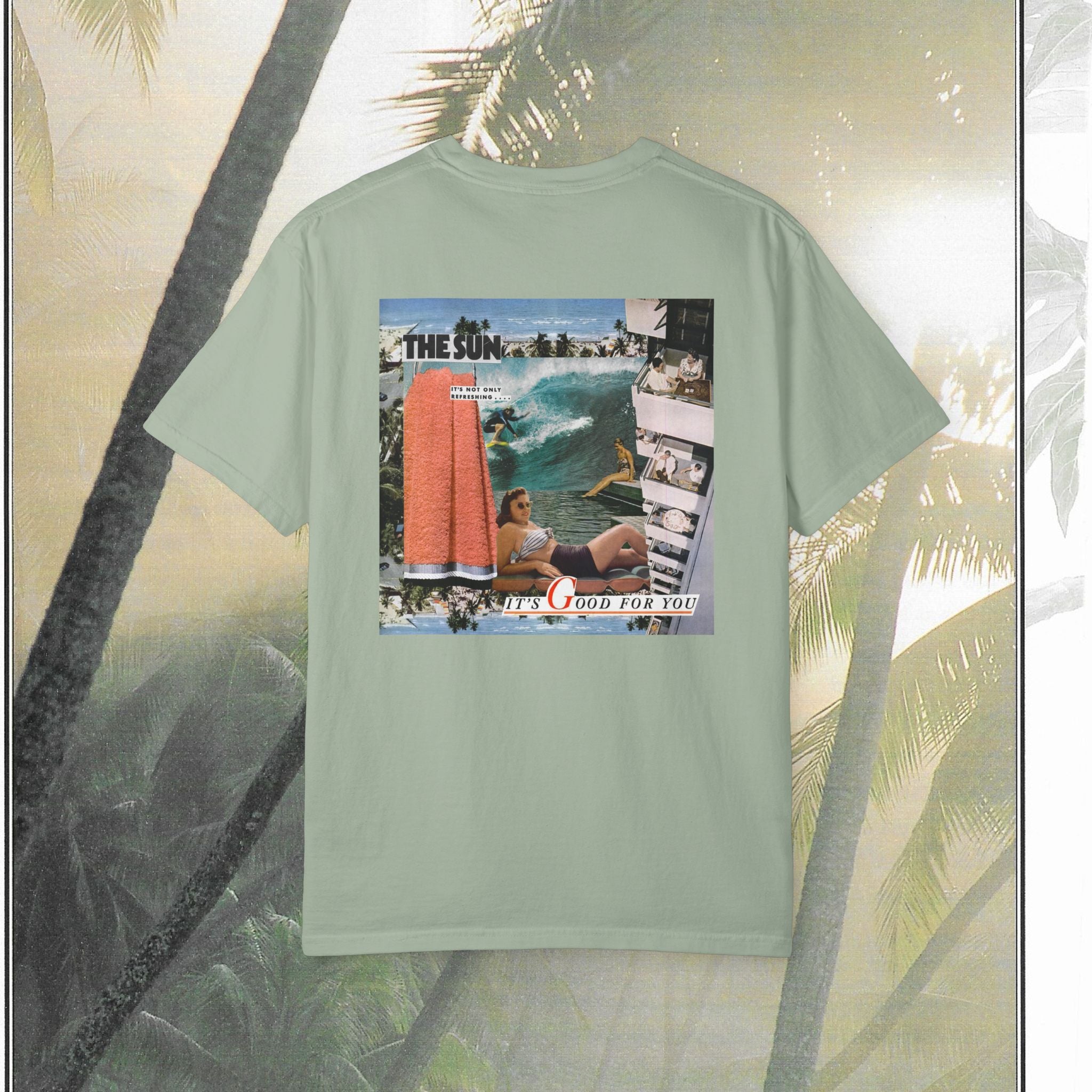 Vintage Surf Collage T-Shirt — 'Good for You' Graphic Tee