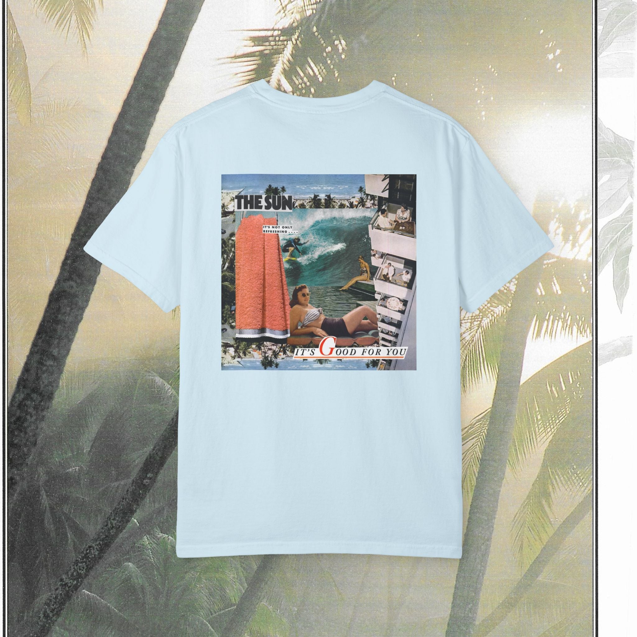 Vintage Surf Collage T-Shirt — 'Good for You' Graphic Tee